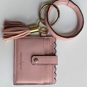 Nanette Lepore Blush Card Holder with Keychain